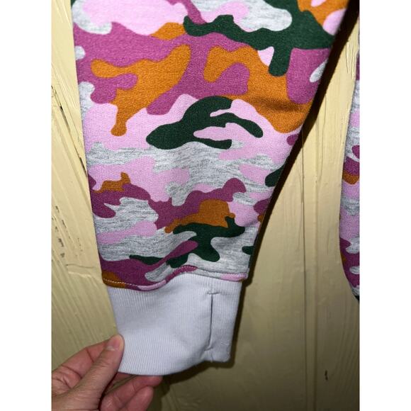 Cuddl Duds Large Cardigan Sweatshirt Purple Pink Gray Camo Thumb Holes Top QVC - Picture 5 of 14